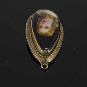 Elizabethan English Renaissance 1600s Portrait Miniature 10K Gold Pendant image 6