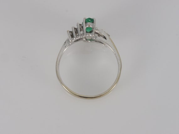 Vintage 14k White Gold Marquise Emerald Diamond A… - image 7