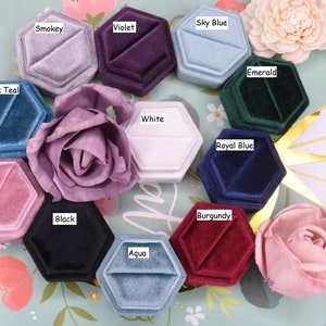 Caja de terciopelo para anillos de lujo hecha a mano en 11 colores, caja para anillos de compromiso individuales, caja para anillos de boda, caja de terciopelo para anillos de color blanco esmeralda