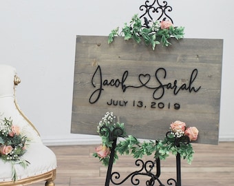 Wedding Welcome Sign, Wedding Sign, Rustic Wood Sign, Wedding Signage, Wedding Name Sign, Established Date Sign, Custom Wedding Sign