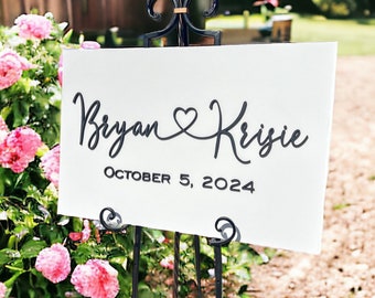 Personalized Wedding Welcome Sign: 3D Lettering, Engagement Gift