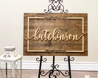 Wedding Sign, Wedding Welcome Sign, 3D Wedding Sign, Wedding Decor, Mr Mrs Sign, 3D Sign, Gift for Couple, Newlywed Gift, Gift for Her