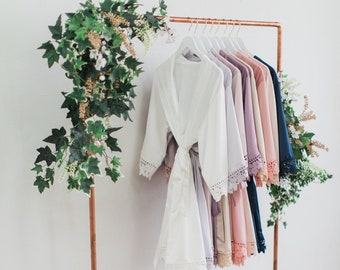 Lace Robe, Bridesmaid Robes, Satin Robes, Lace Bridal Robe, Robes for Bridesmaids, Bridal Robe, Robes with Lace, Lace Bridesmaid Robes