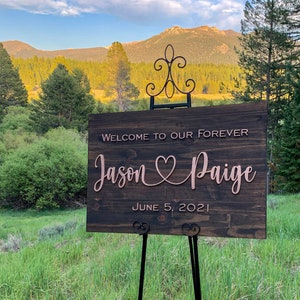 Wedding Sign, Wedding Welcome Sign, Welcome Wedding Sign Wood, Wedding Signage, Wooden Wedding Sign, Heart Name Sign, 3D Wedding Sign