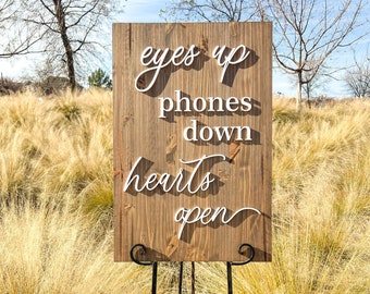 Unplugged Ceremony Sign: Wooden Wedding Decor