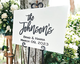 Personalized Wedding Welcome Sign: 3D Lettering, Engagement Gift
