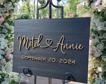 Custom Wood Wedding Welcome Sign: 3D Lettering, Personalized Decor