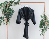Bridesmaid Robes, Satin Robes, Silk Robes, Personalized Bridesmaid Robes, Kimono Robe, Robes for Bridesmaids, Bridal Robe, Black Robe, Robes