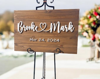 Custom Wood Wedding Welcome Sign: Rustic 3D Lettering