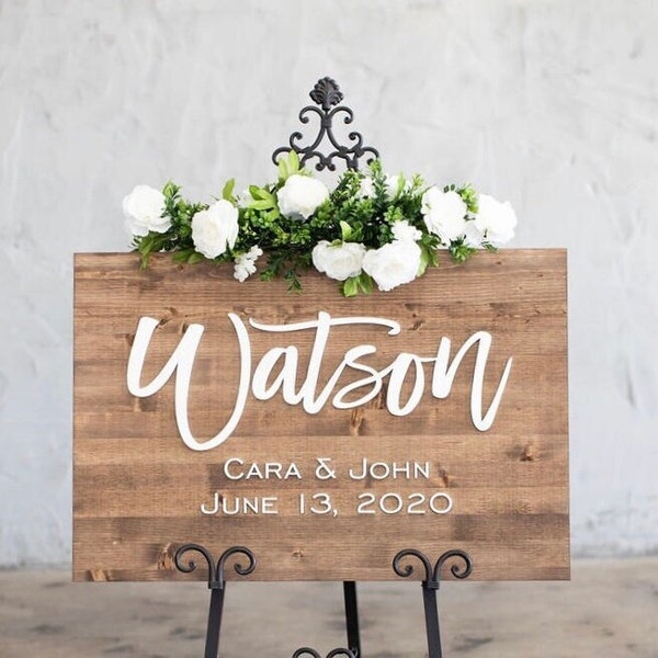 Personalized 3D Wood Wedding Welcome Sign