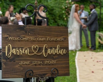 Wedding Sign, Welcome to our Forever Sign, Wedding Decor, Welcome to our Wedding Sign, Wedding Welcome Sign, Wood Wedding Sign, Custom Sign
