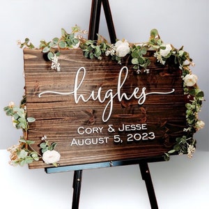 Personalized Wedding Welcome Sign: 3D Wood Last Name Decor