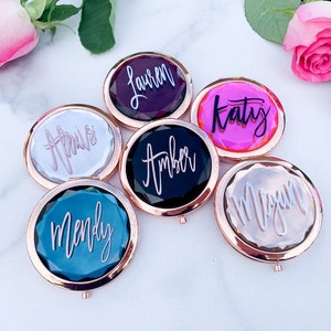 Compact Mirror, Makeup Compact, Personalized Compact, Custom Compact Mirror, Bridesmaid Gift, Bachelorette Favor, Personalized Mirror