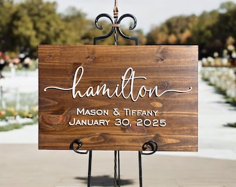 Custom Wedding Welcome Sign: 3D Letter Wooden Family Name Decor