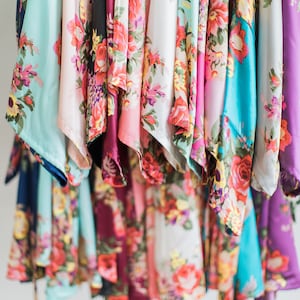 Bridesmaid Robes- Floral Robes- Floral Bridesmaid Robes- Satin Robe- Robe for Bridesmaids- Bridesmaid Gift- Personalized Robes- Custom Robe