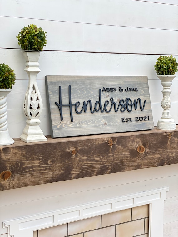 Personalized 3D Wood Sign, Custom Home Decor, Wedding Gift