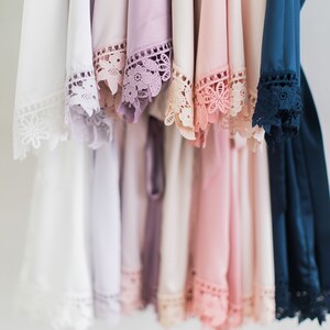 Lace Robe, Bridesmaid Robes, Satin Robes, Lace Bridal Robe, Blush Robe, Bridal Robe, Robes with Lace, Lace Bridesmaid Robes, Lace Robes