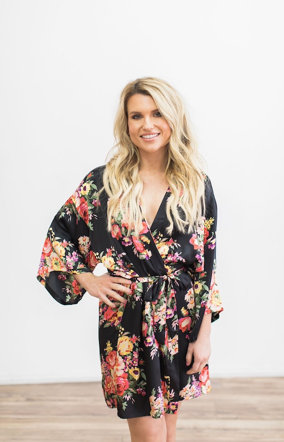 Bridesmaid Robes Floral Robes Floral Bridesmaid Robes Satin - Etsy