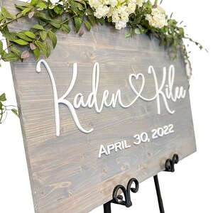 Wedding Welcome Sign, Wedding Sign, Rustic Wood Sign, Wedding Signage, Wedding Name Sign, Established Date Sign, Custom Wedding Sign image 5