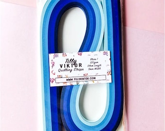 Quilling Paper, Quilling Strips, 5mm 10mm Blue Paper Pack, Paper Craft, Paper Filigree