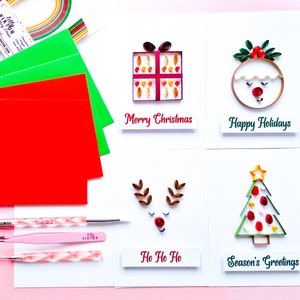Kit di quilling natalizio, kit di artigianato, kit di quilling per biglietti festivi