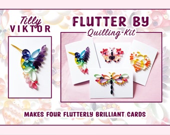 Beginner Quilling Kit, Craft Kit, Birds, bees, Butterfly Card Quilling Kit