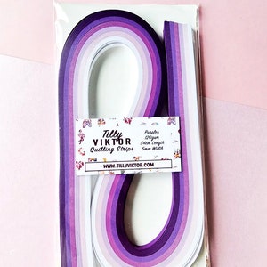 Papel para quilling, tiras para quilling, pacote de papel roxo de 5 mm e 10 mm, artesanato em papel, papel filigrana