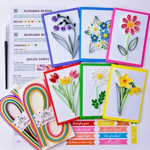 Quillingset bloemen, doe-het-zelfkit, bloemenquillingset Wildflower Meadow