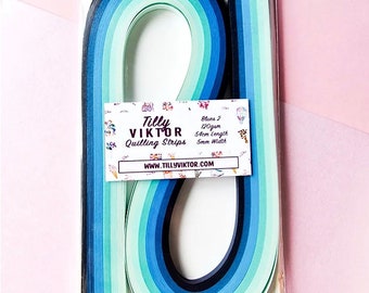 Quilling Paper, Quilling Strips, 5mm 10mm Blue Paper Pack, Paper Craft, Paper Filigree