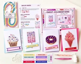 Beginner Quilling Kit, DIY Craft Kit, Ice Cream Quilling Kit