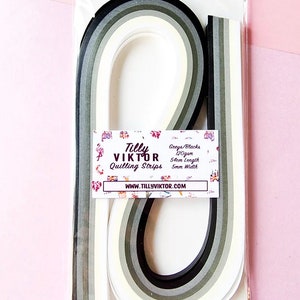 Carta per quilling, strisce per quilling, confezione di carta bianca grigia nera da 5 mm 10 mm, creazione di carta, filigrana di carta