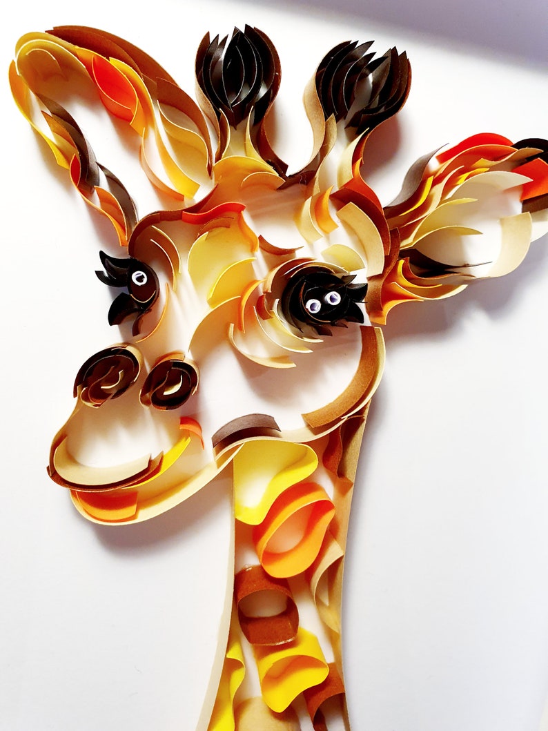 Giraffe Quilled Wall Art Giraffe Bedroom 3D Paper Art 3D | Etsy