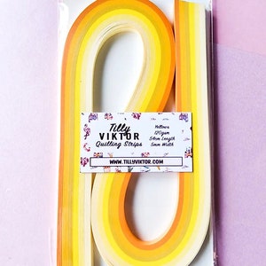 クイリングペーパー、クイリングストリップ、5 mm 10 mm イエローオレンジペーパーパック、ペーパークラフト、ペーパーフィリグリー