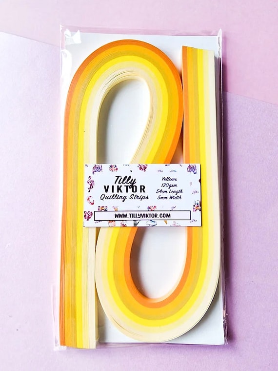 Quilling Paper, Quilling Strips, 5mm 10mm Yellow Orange Paper Pack, Paper Craft, Paper Filigree