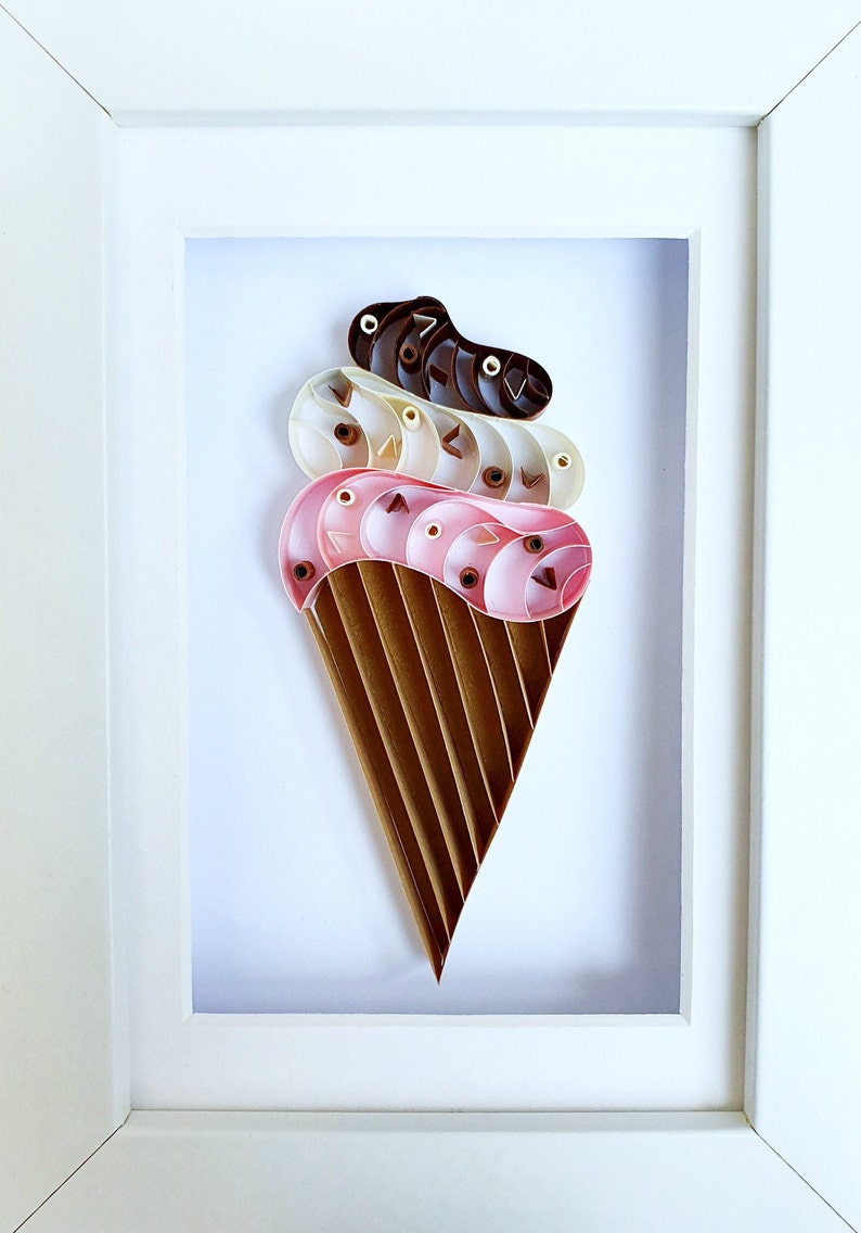 Neapolitan Ice Cream Art Kitchen Wall Decor Food Wall Art