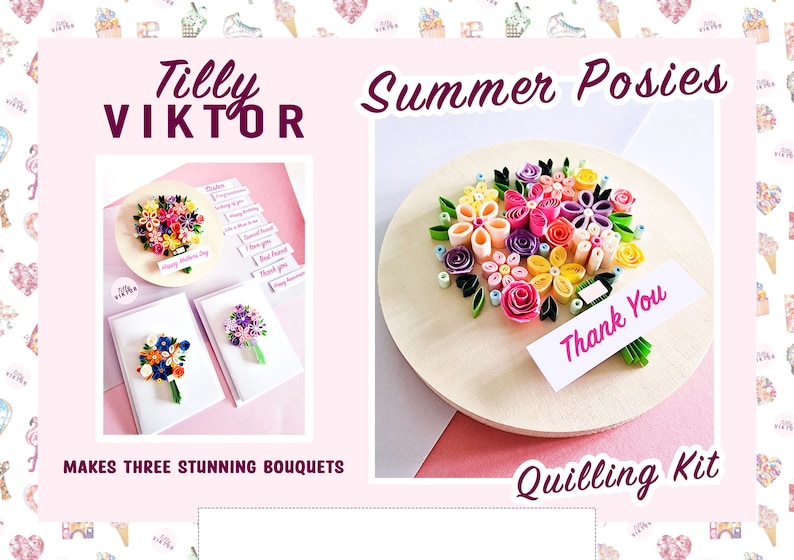 Flower Quilling Kit, DIY Craft Kit, Floral Quilling Kit image 2