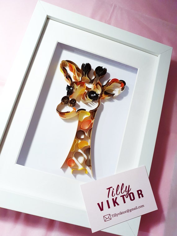 Giraffe Gift Quilled Wall Art Safari Nursery Animal Art 3D - Etsy Giraffe Gift Quilled Wall Art Safari Nursery Animal Art 3D - Etsy