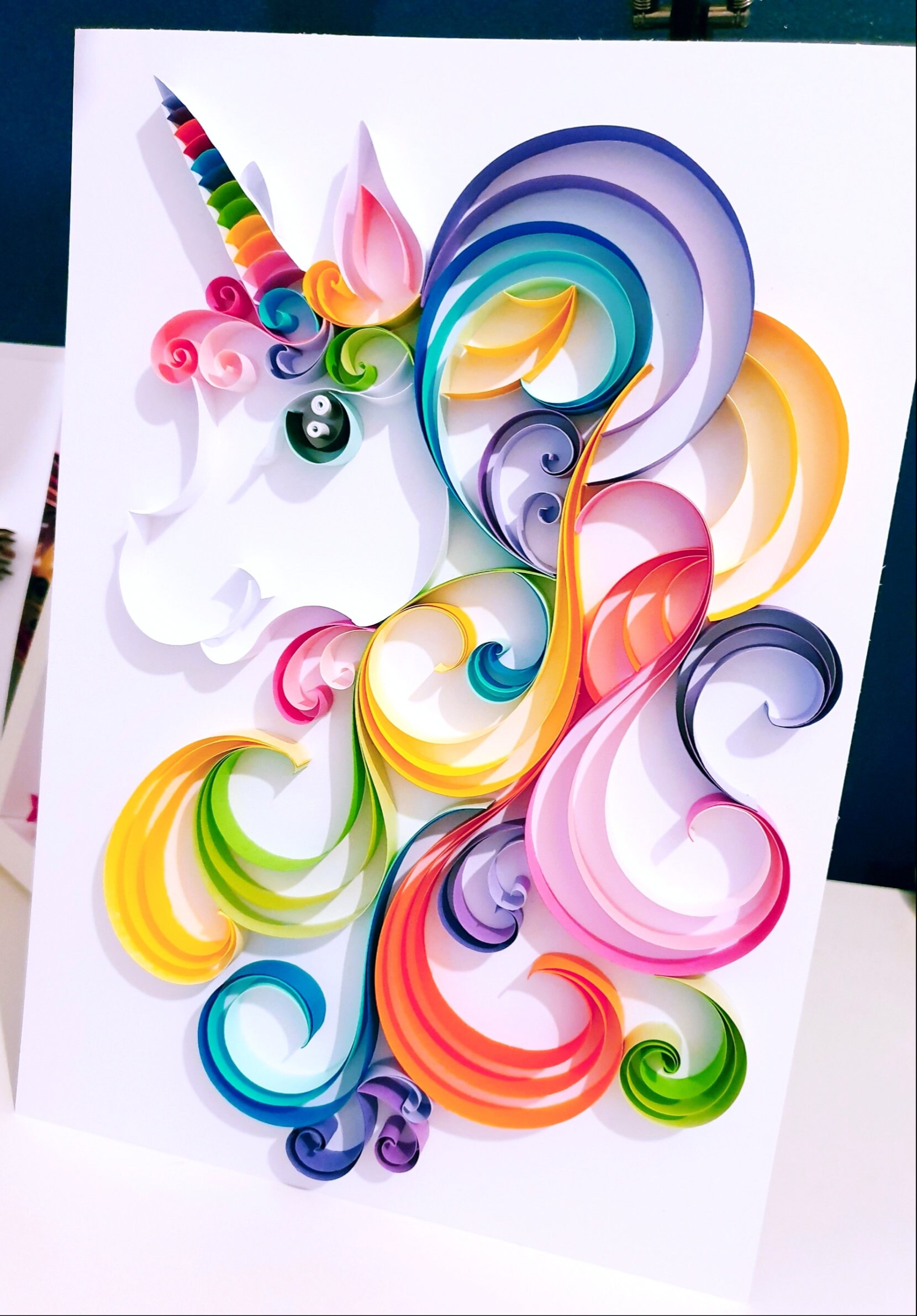 Unicorn Wall Art Quilled Wall Art Quilling Quilled Unicorn Etsy