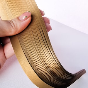 メタリックアンティークゴールドクイリングペーパー、クリスマス 3 mm、5 mm、10 mm ペーパーパック、ペーパークラフト、ペーパーフィリグリー