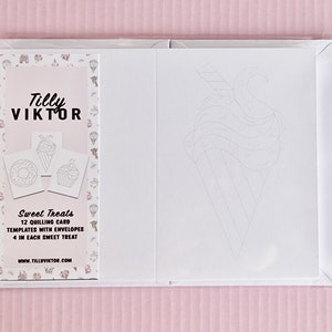 Quilling Template Card Pack - Crème glacée, beignet, cupcake