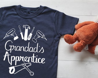 Kids Funny Father's Tshirt - Grandad's Apprentice - Father's Day Present - Gift for Grandads and Grandpas