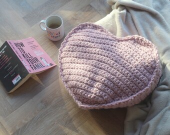 Crochet Heart Cushion Pattern  - Pattern only