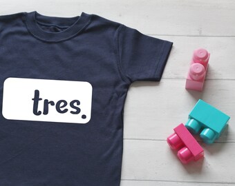 T-shirt en coton pour enfants espagnols à l'âge de la naissance - Uno Dos Tres Cuatro Cinco