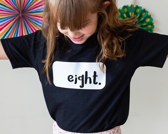 8th Birthday Shirt - Personalized Kids Cotton Top