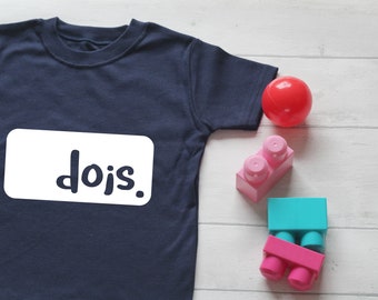 Portuguese Birthday Age Children's Cotton Tshirt - Um Dois Tres Quatro Cinco
