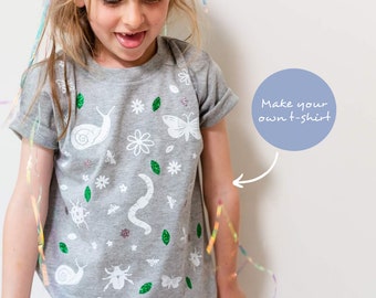 DIY Nature T-Shirt Craft Kit: Bugs, Flowers, Butterflies - Mess-Free Fun