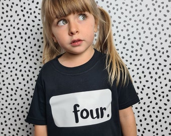4th Birthday Shirt: Custom Soft Cotton T-Shirt, Handmade Kids Outfit