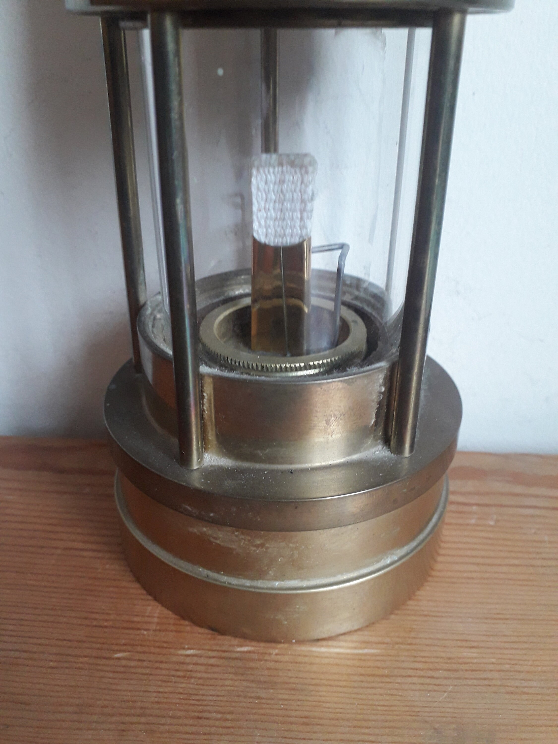 Miners Lamp, E. Thomas & Williams Ltd, Copper/brass Cambrian. 26.5cm