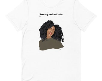 I Love My Natural Twists Short-Sleeve T-Shirt | Black Girl T-Shirt, Natural Hair T-shirt, Natural Hair Tee, Women’s Athleisure