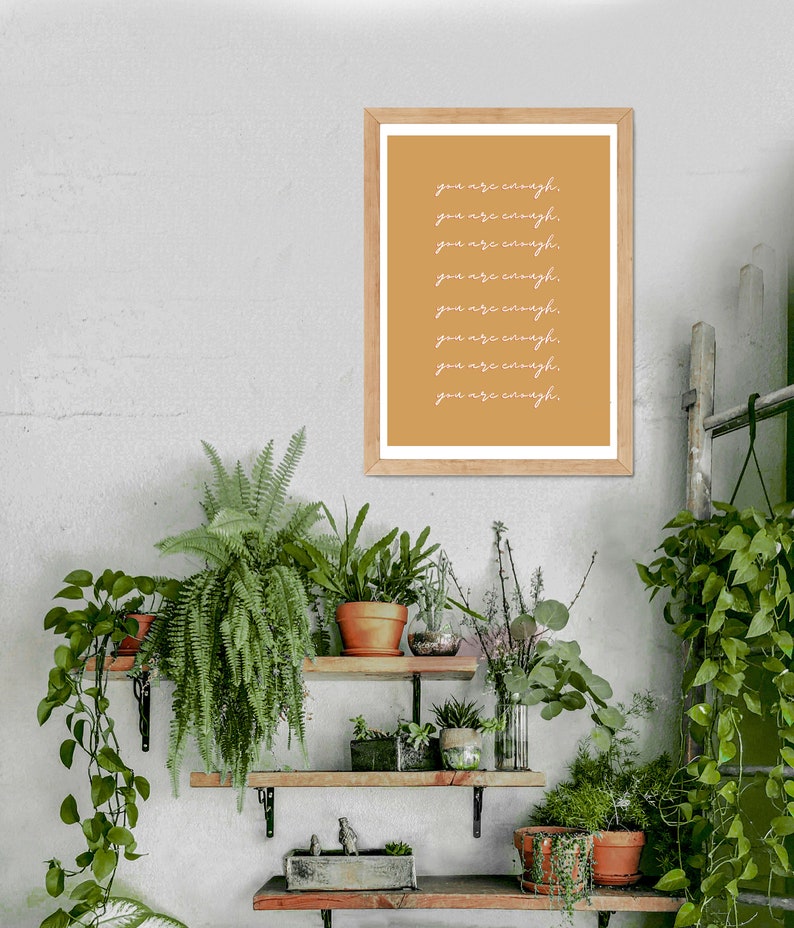 You Are Enough Wall Art Text Printable Wall Art, Encouraging Wall Art, Motivational Wall Prints, Printable Wall Art, Instant Download image 2